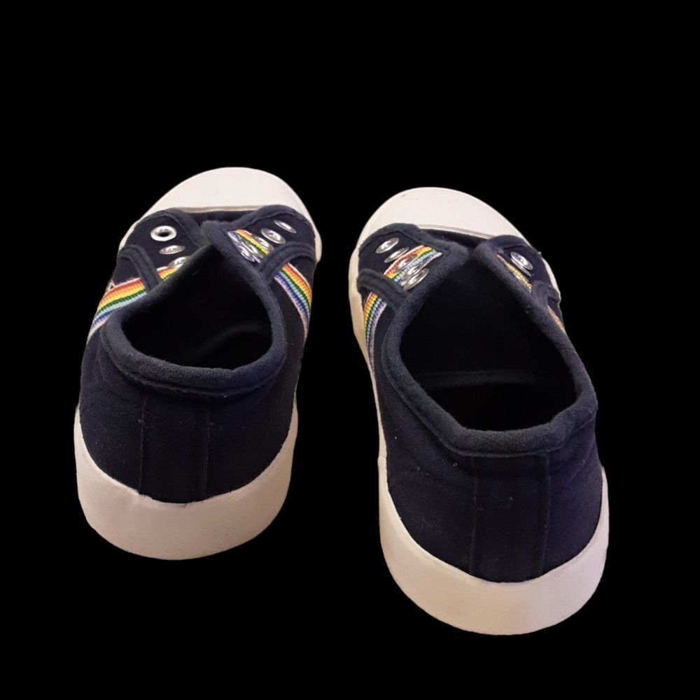 US Sports Sneakers‎ Navy Rainbow Rubber Toe Kids sz 13 - Picture 5 of 13